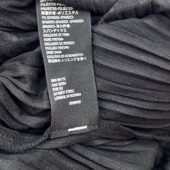 Free People Can't Help It Plisse Pleated Long Sleeve Mini Dress Black Size Large - Picture 12 of 12